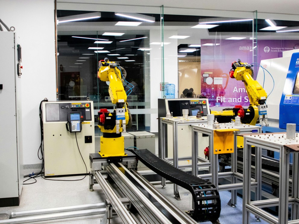 manufacturing environment with robot arms
