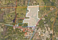 map showing site outlines and utility lines